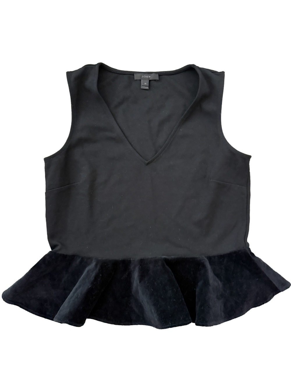 J. Crew Peplum V Neck Velvet XS Like New
